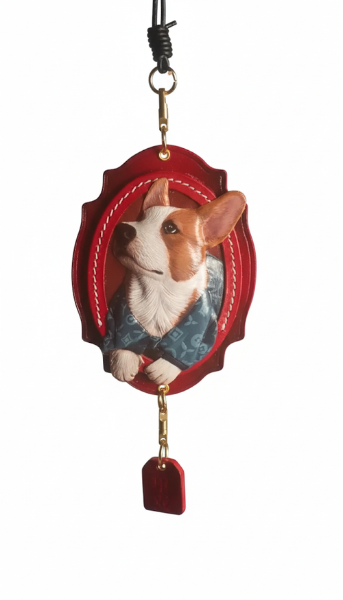 Leather Dog Keychain